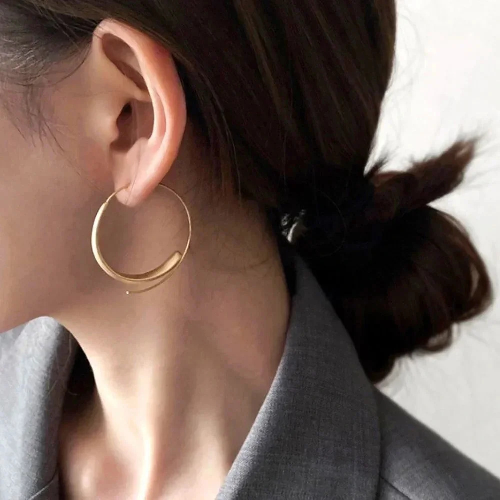 925 Sterling Silver Spiral Hoop Earrings Gold Thin Statement Earrings